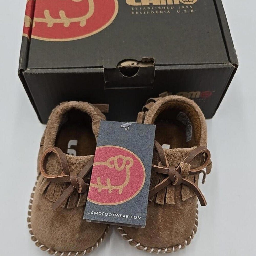 Lamo Baby‎ Fringe Moccasin Chestnut Low Top Suede Moccasins - M